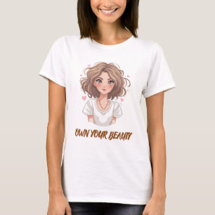 Cute Girl with Wavy Hair T-Shirt