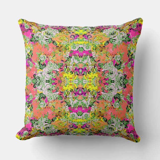 Cute girley abstract flowers cushion (Front)