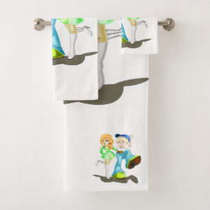 Cute Girlfriend and Boyfriend Bath Towel Set
