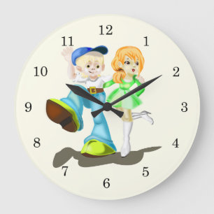Cute Girlfriend and Boyfriend Large Clock