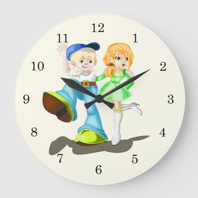 Cute Girlfriend and Boyfriend Large Clock (Front)