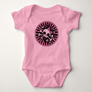 Cute Girlie Skull and Crossbones Baby Bodysuit