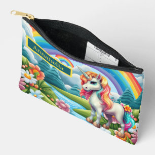 Cute girls add name fantasy unicorn  accessory pouch
