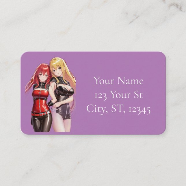 Cute Girls Anime Thunder_Cove Business Card (Front)