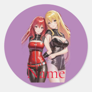Cute Girls Anime Thunder_Cove Classic Round Sticker