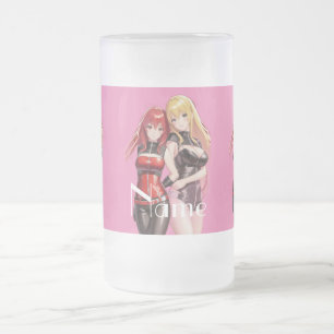 Cute Girls Anime Thunder_Cove Frosted Glass Beer Mug