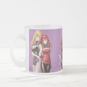 Cute Girls Anime Thunder_Cove Frosted Glass Coffee Mug