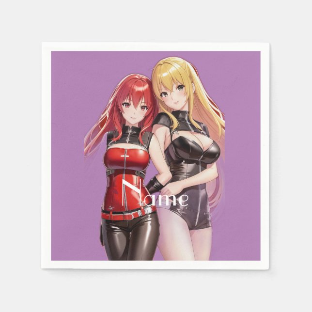 Cute Girls Anime Thunder_Cove Napkin (Front)