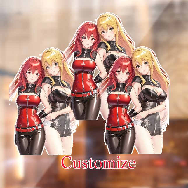 Cute Girls Anime Thunder_Cove  Window Cling (Sheet 2)