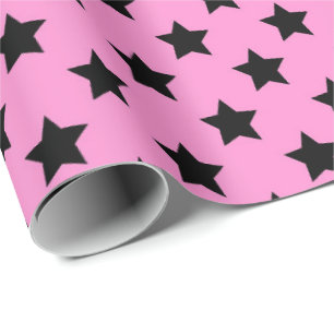 Cute girls baby shower star pattern wrapping paper