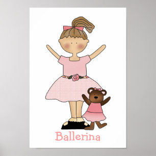 Cute Girls Ballerina Print