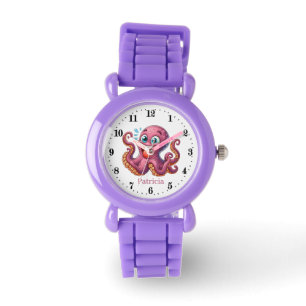 Cute girls beach octopus add name  watch