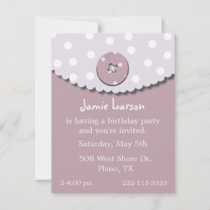 Cute Girl's Birthday Invitation