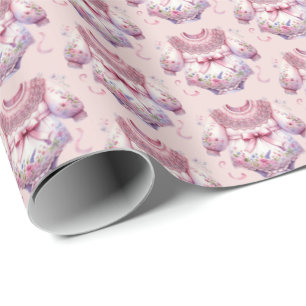 Cute girls bodysuit tiled pattern  wrapping paper