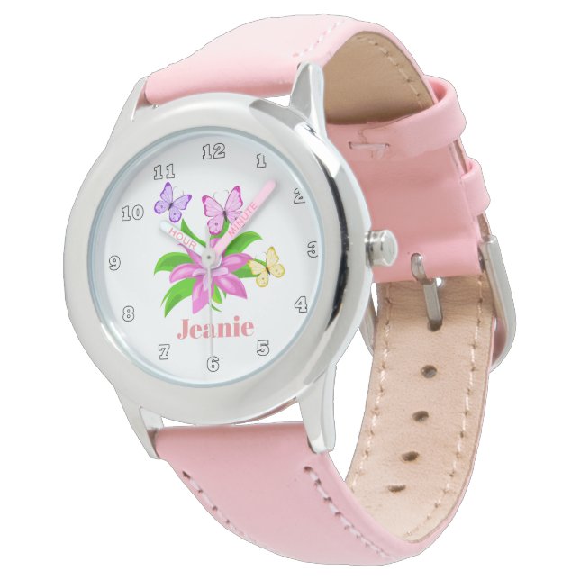 Cute girls butterflies and flowers watch (Angled)