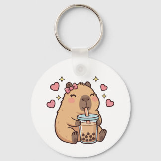 Cute Girls Capybara Ramen Kawaii Tea Kawaii Capy  Key Ring
