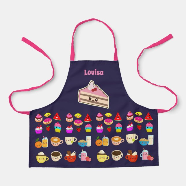 Cute Girls Cooking Baking Party Food Birthday Gift Apron (Front)
