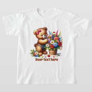 Cute girls customisable bear  T-Shirt