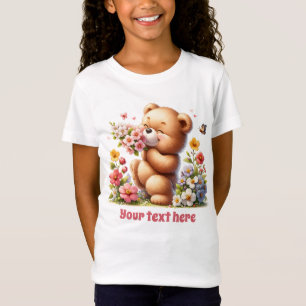 Cute girls customisable bear T-Shirt