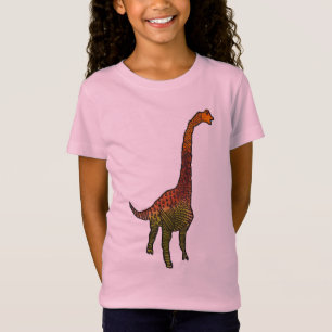 Cute girls dinosaur doodle art illustration T-Shirt