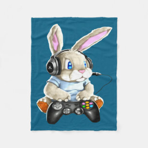 Cute Girls Easter Bunny Gamer Ga Fleece Blanket