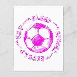 Cute Girls Eat Sleep Soccer Repeat - Youth Player  Enclosure Card