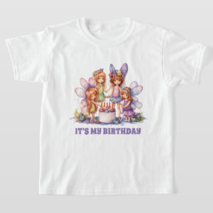 Cute girl's fairy Birthday party  T-Shirt