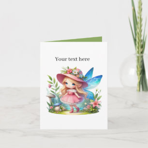 Cute girls fairy lovers customisable  card