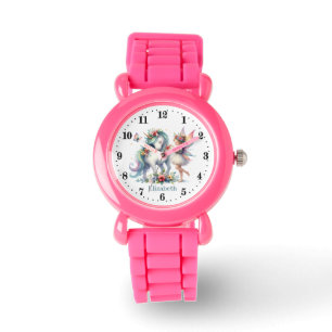 Cute girls fairy unicorn add name  watch