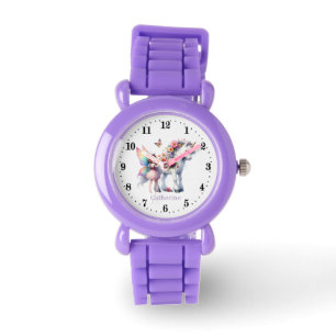 Cute girls fairy unicorn add name watch
