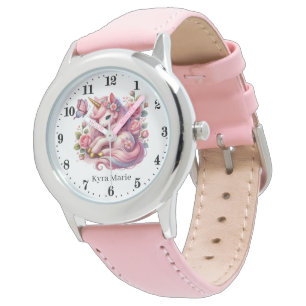 Cute girls fantasy unicorn add name  watch
