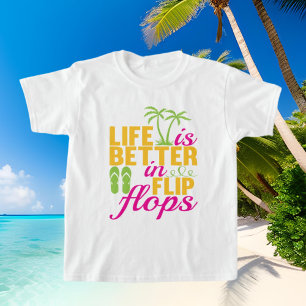 cute girls flip flop life word art T-Shirt