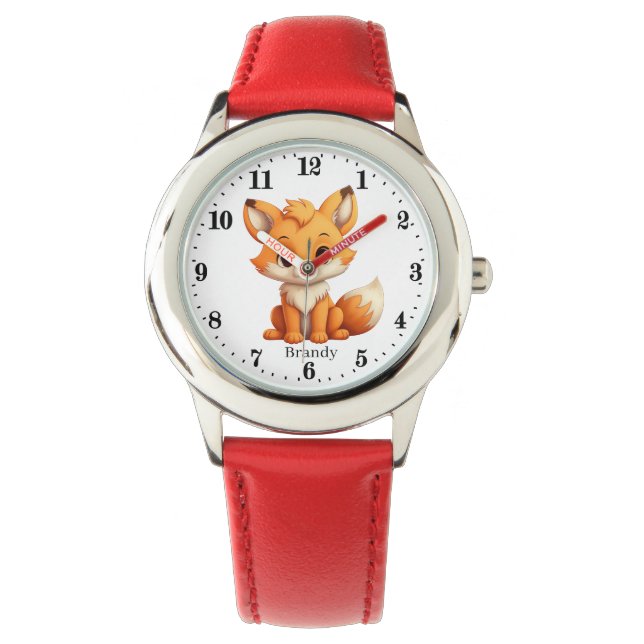 Cute girls fox lovers add name  watch (Front)