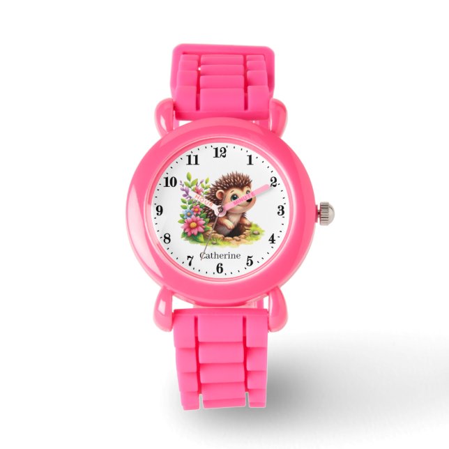 Cute girls hedgehog add name watch (Front)