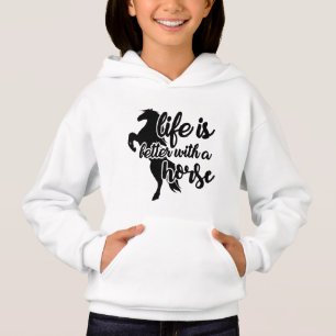 cute girls horse lovers life word art Hoodie