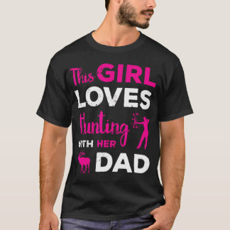 Cute Girls Hunting Gift Dad Daughter Hunting Buddy T-Shirt