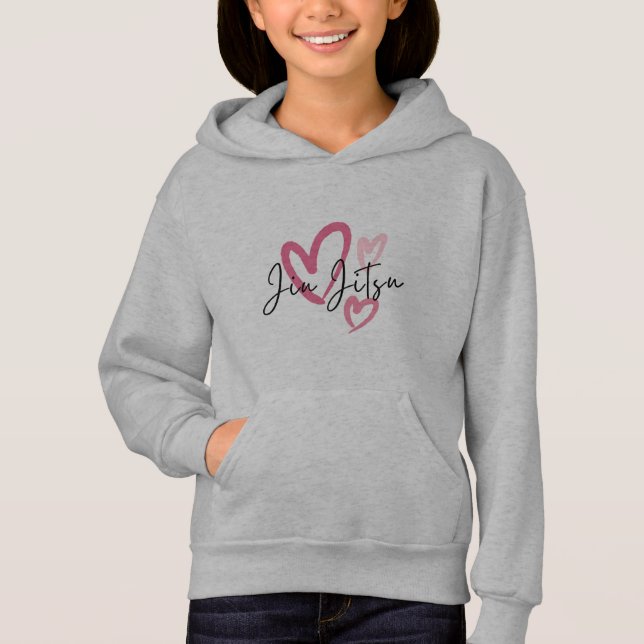 Cute girls jiu jitsu grey hoodie  (Front)