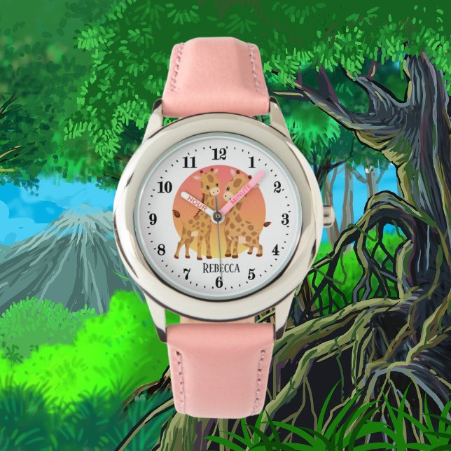 cute girls jungle giraffe lovers add name watch (Creator Uploaded)