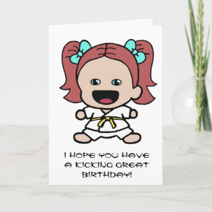 Cute Girl's Karate Birthday Card