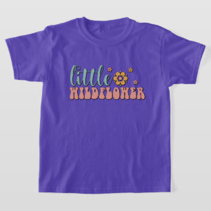 cute girls little wildflower word art  T-Shirt
