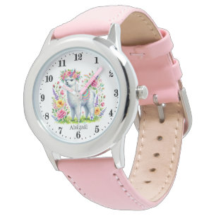 Cute girls llama lovers customisable  watch