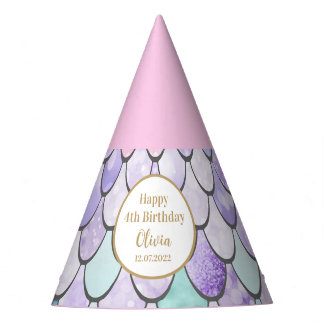 Cute Girls Mermaid 1st Birthday Party Party Hat