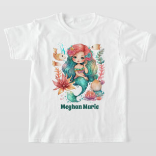 cute girls mermaid add name  T-Shirt
