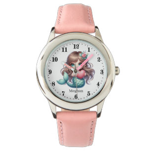 Cute girls mermaid add name watch