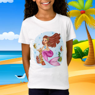 cute girls mermaid beach T-Shirt