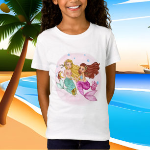 cute girls mermaid beach T-Shirt