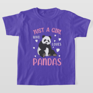 cute girls panda bear lovers word art T-Shirt