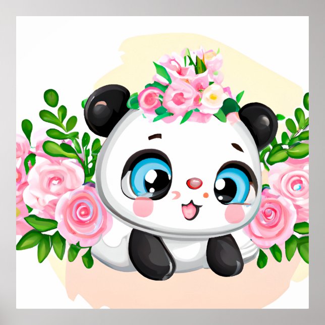 Cute girls Panda bear  Poster (Front)