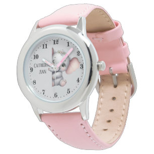 Cute girls peeking elephant add name watch