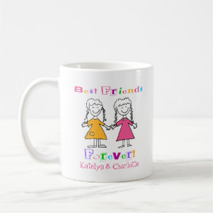 Cute Girls Personalised Best Friends Forever Coffee Mug